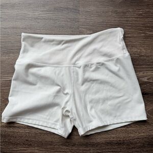 Women's White Biker Spandex Shorts